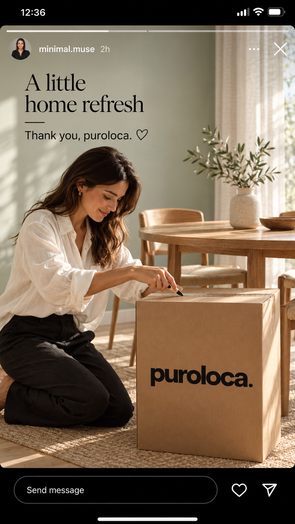 A Puroloca home goods delivery being opened