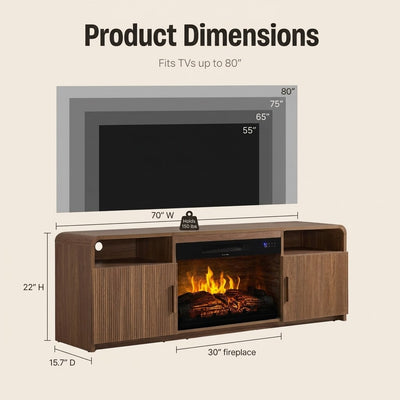 Puroluca Fireplace TV Stand · 70"